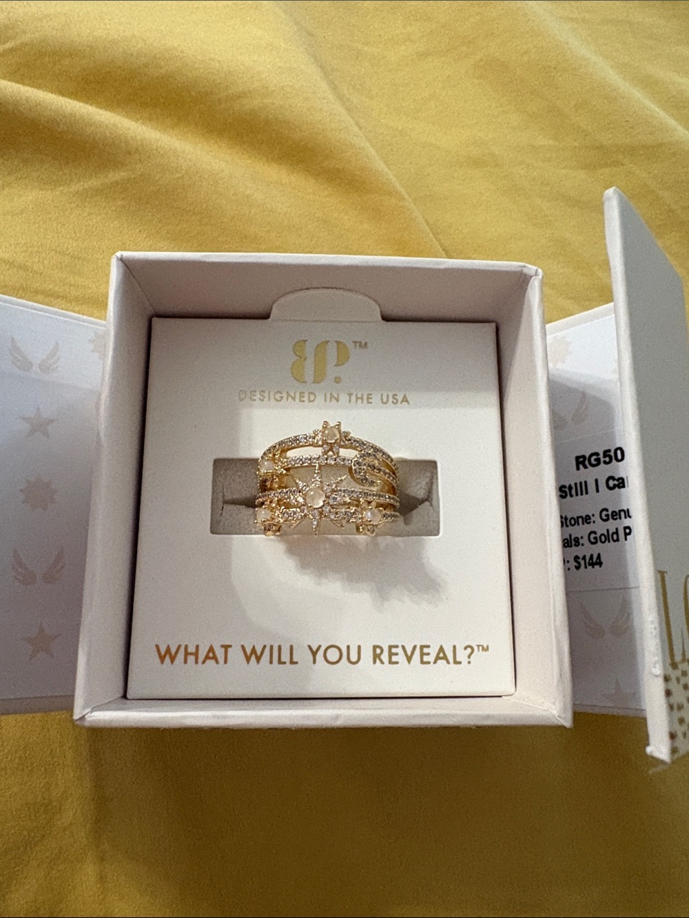 Gold Crystal Stackable Ring Set by BP® - Gold